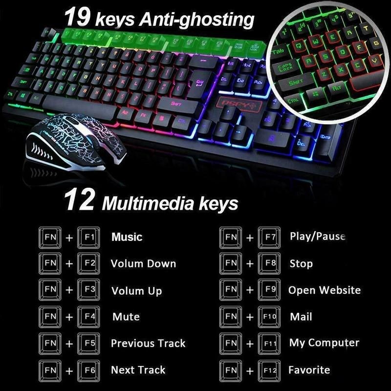 LED Gaming Keyboard & Mouse Combo