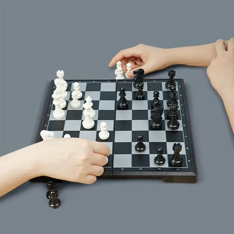 Deluxe Magnetic Chess Set - Strategy Game Folding Travel Chess Kit