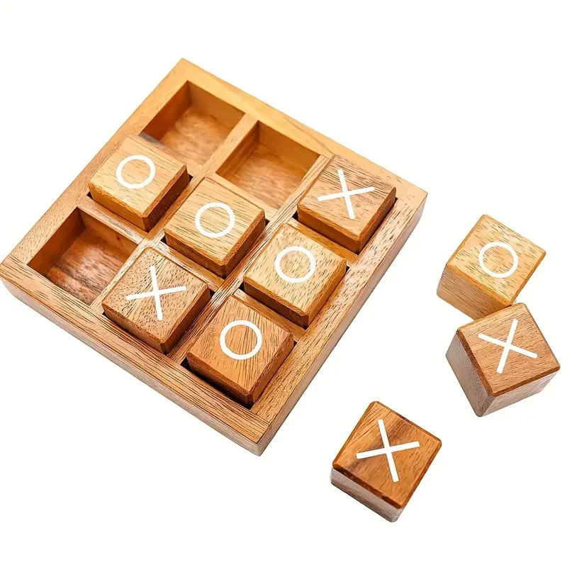 Classic Wooden Tic-Tac-Toe Game Set