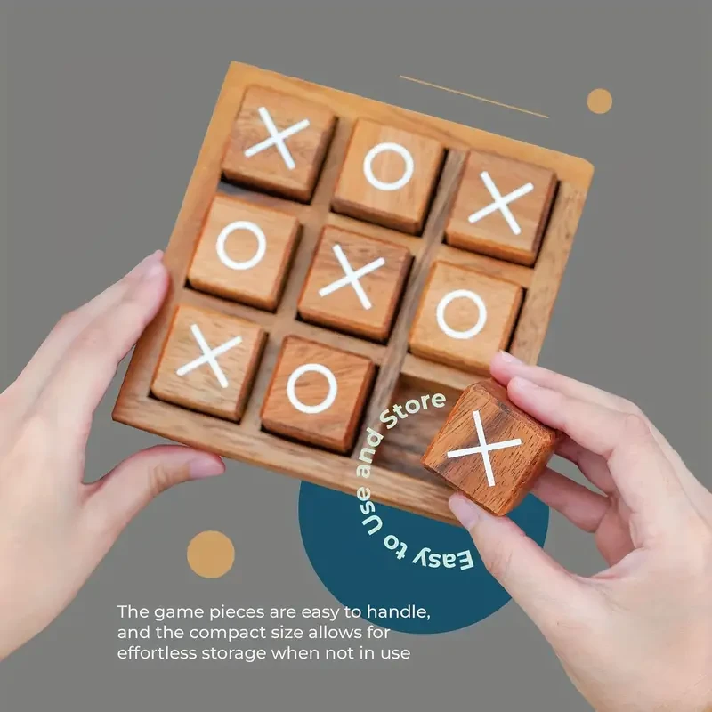 Classic Wooden Tic-Tac-Toe Game Set