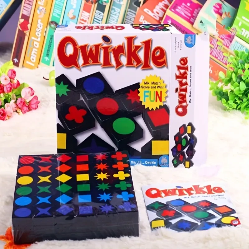Quirkle Board Game for 2-4 Players Strategic Family Fun with 36 Colorful Magnetic Tiles
