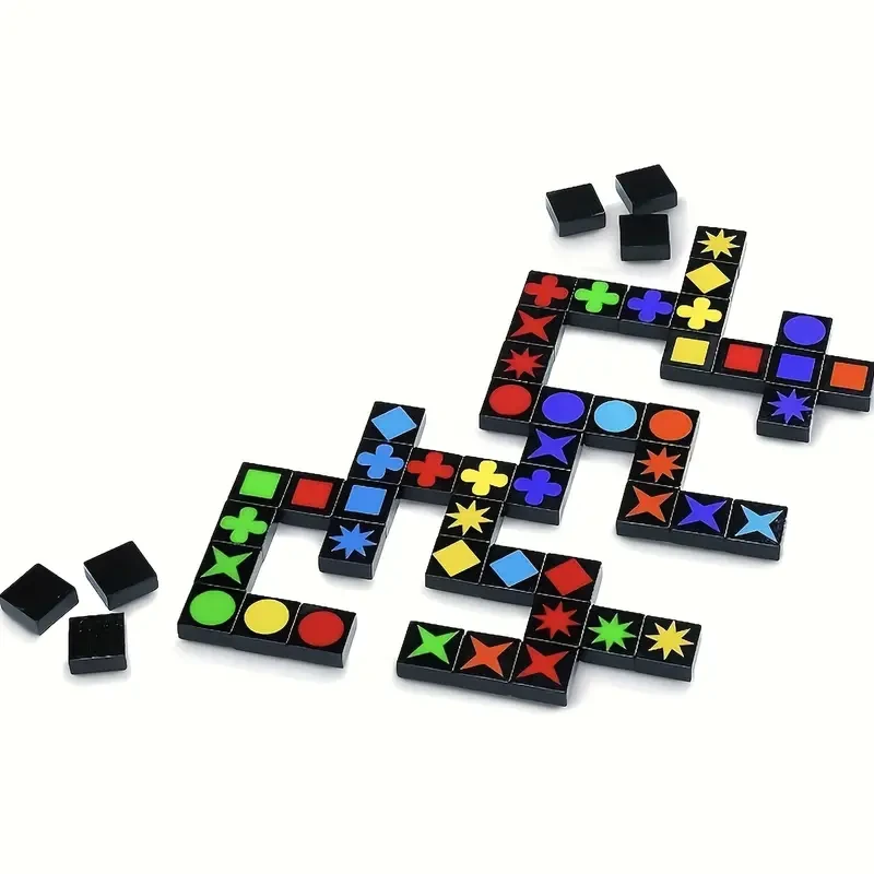 Quirkle Board Game for 2-4 Players Strategic Family Fun with 36 Colorful Magnetic Tiles