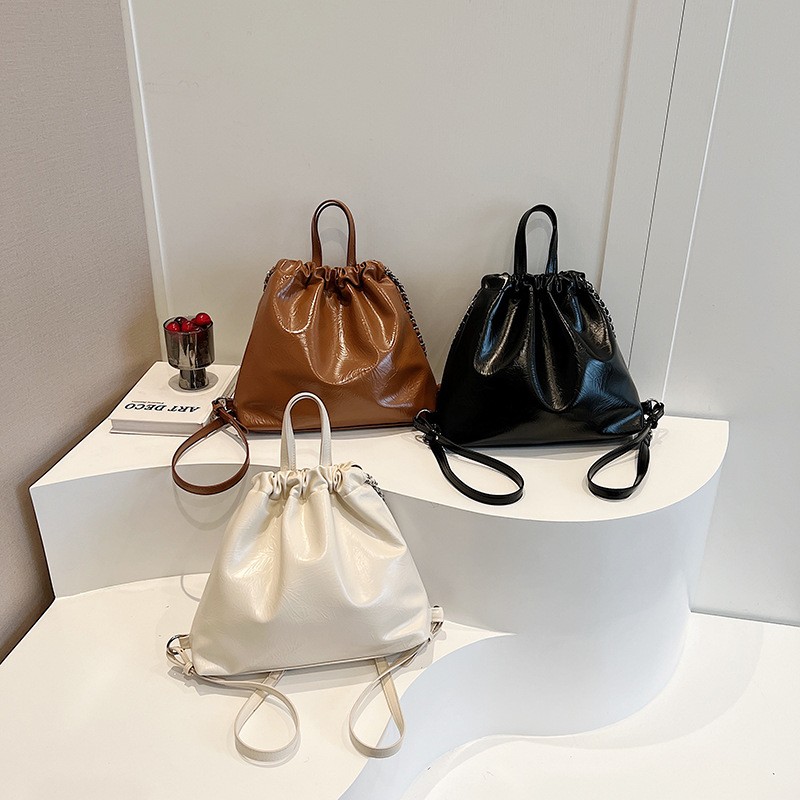 Simple Fashion Large Capacity Color Contrast Patchwork Casual Backpack