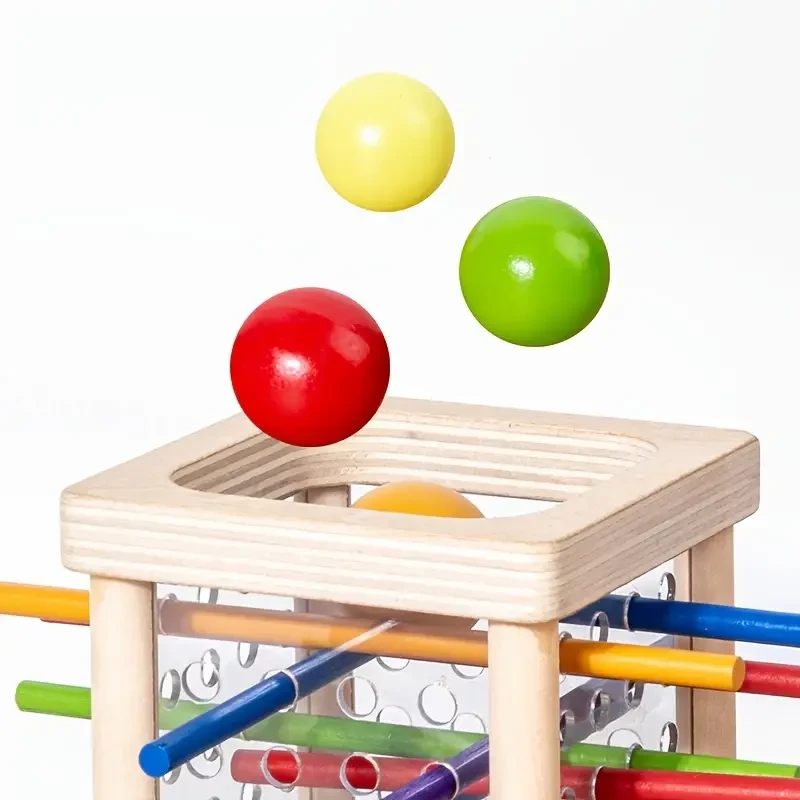 A Wooden Stacking Game That Helps Distinguish Colors And Shapes