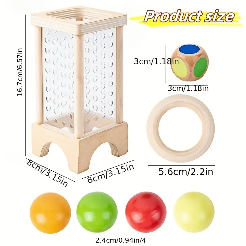 A Wooden Stacking Game That Helps Distinguish Colors And Shapes