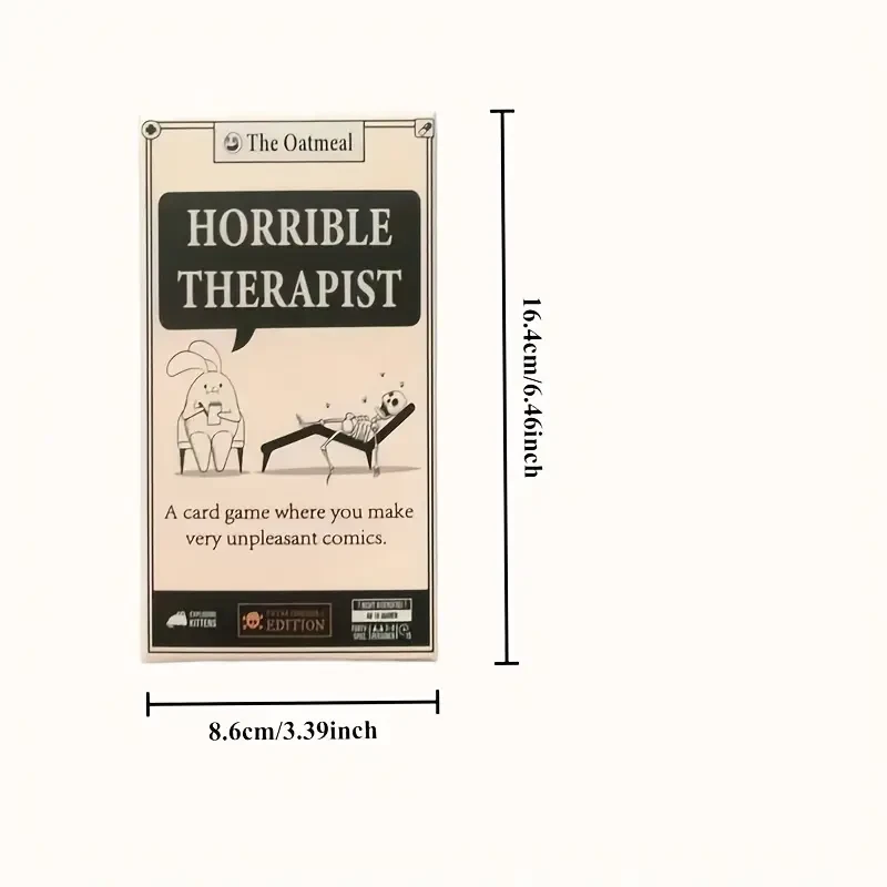 1pc "The Oatmeal" Horrible Therapist Card Game - Hilarious Adult Party Game