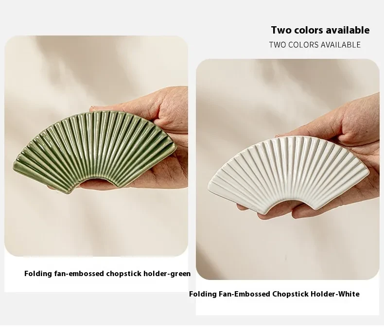 Fan-shaped Ceramic Chopsticks Rack Home Creative Tableware Decoration
