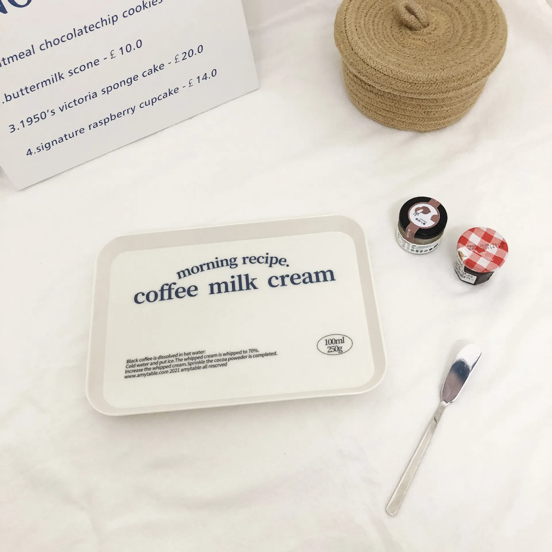 Korean Style Household Rectangular Dim Sum Tray