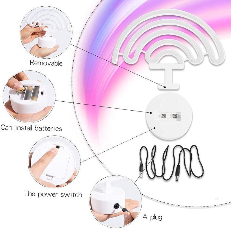 2 x Neon Sign LED Bar Night Light Desk Lamp