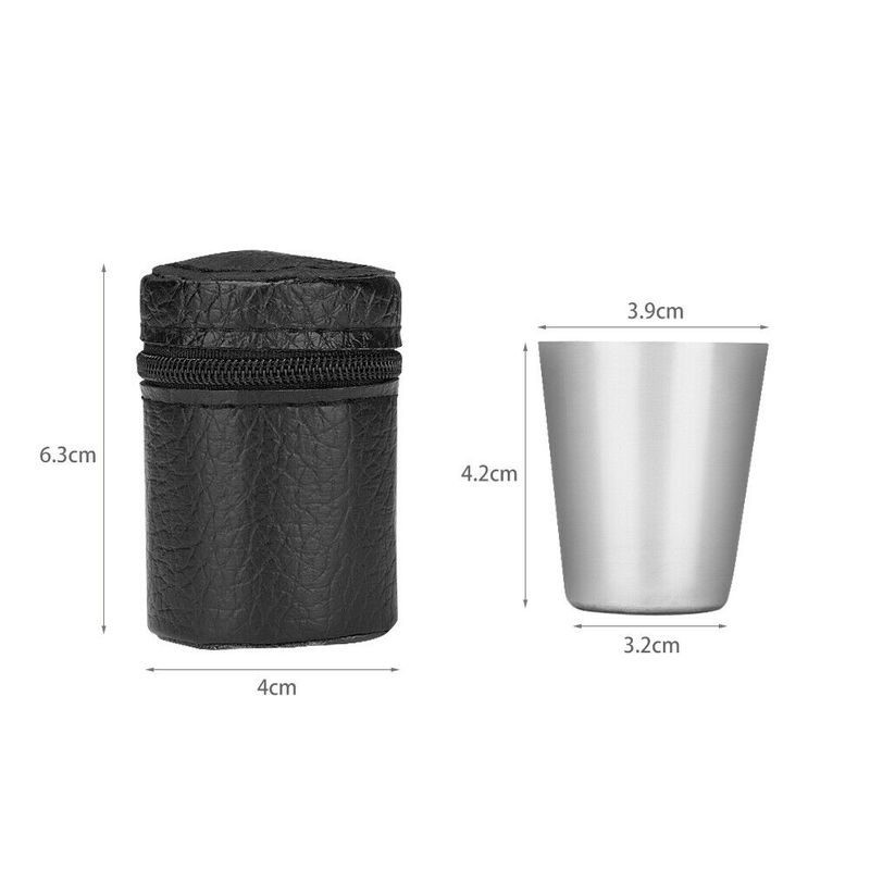 Wine Drinking Shot Glasses Cup Set w Travel Bag