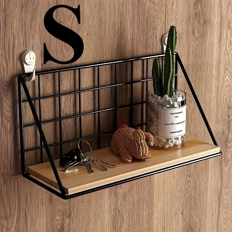 1pc Minimalist Punch-Free Metal Floating Shelf