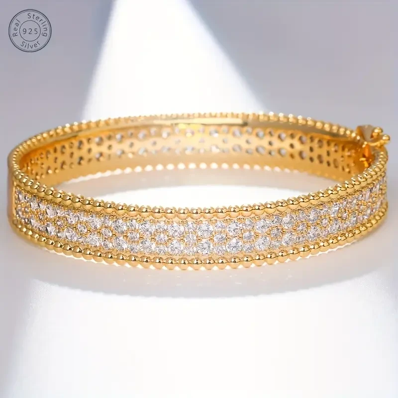 Luxurious 18K Gold-Plated Cubic Zirconia Bracelet