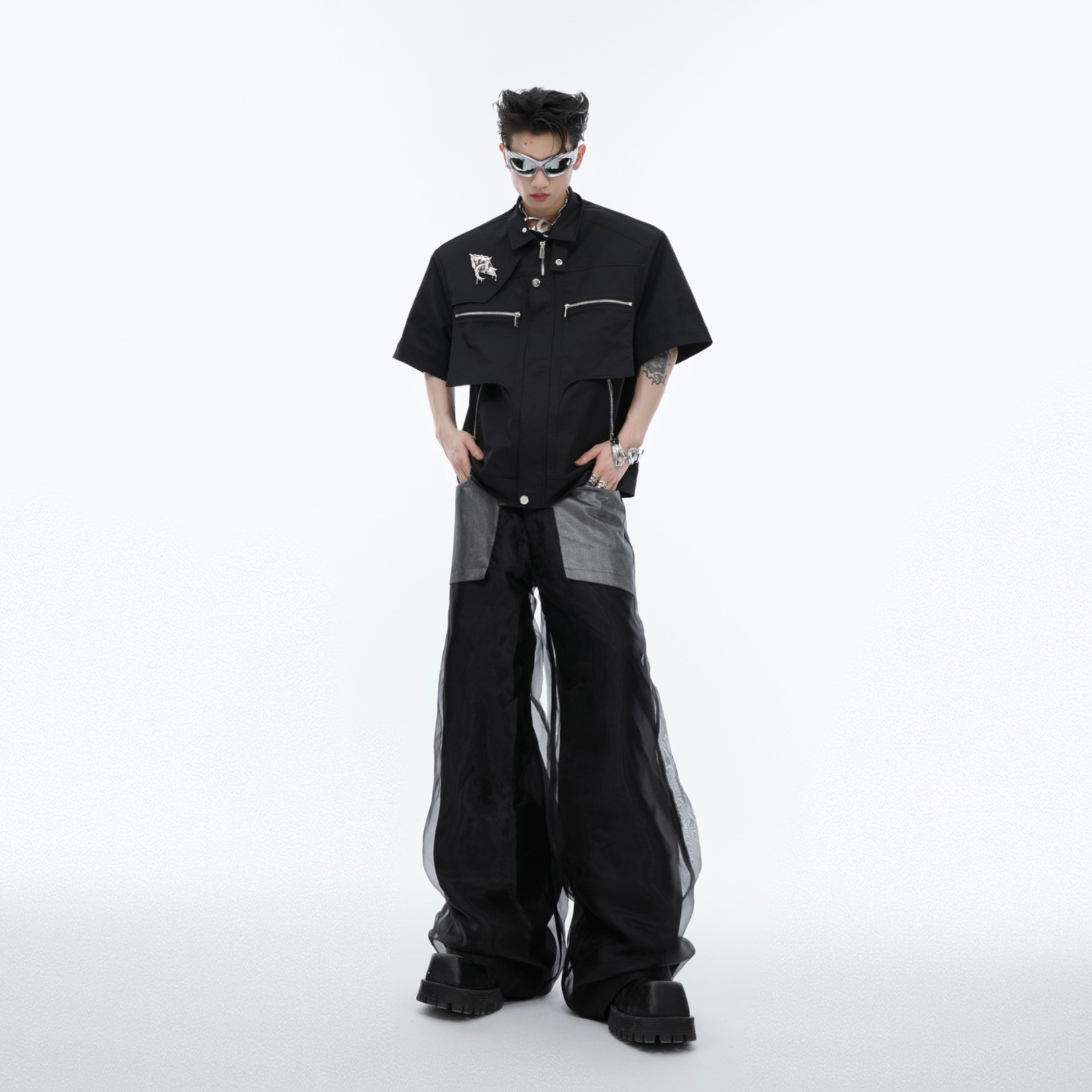 Double Layer Stitching Jacket Coat For Men