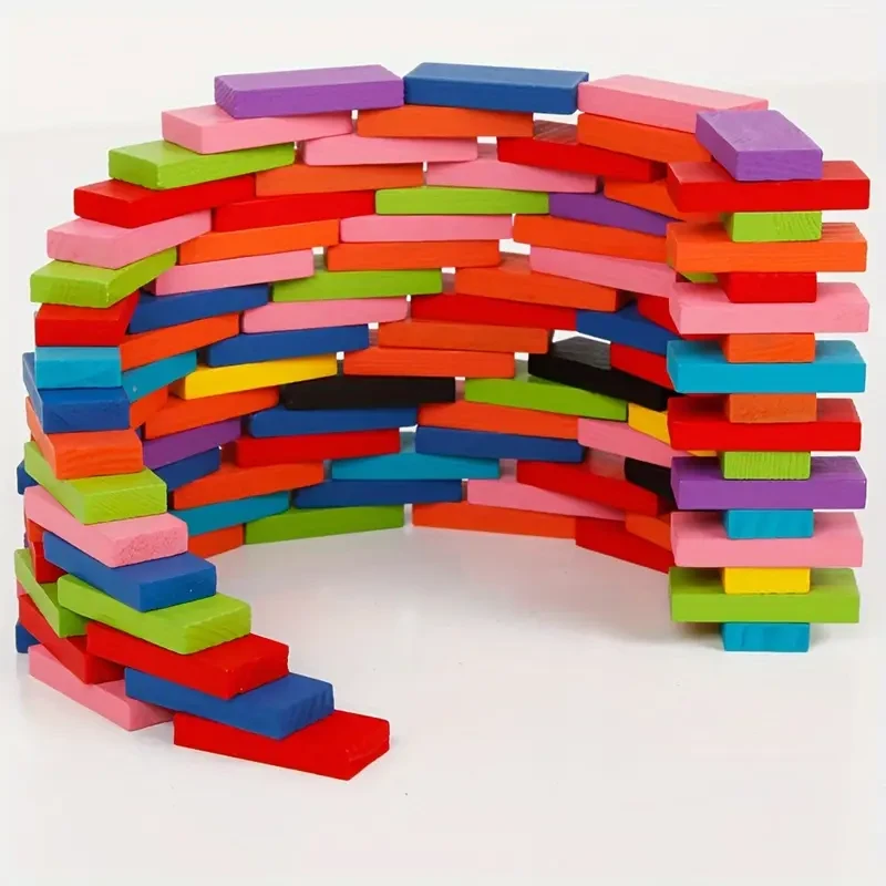 80pcs Multicolor Wooden Dominoes Set