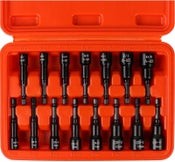 15pc Magnetic Hex Nut Driver Set 1/4" Shank SAE & Metric Power Drill Bit