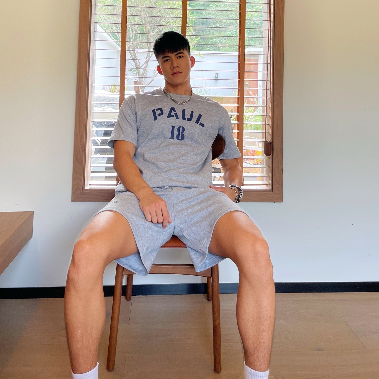 Bare Arms Summer New Simple Print Breathable Sports Loose Casual Suit Short Sleeve Shorts Two Piece Set