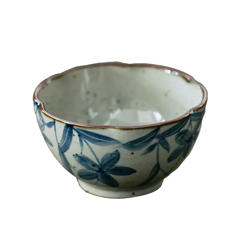 Underglaze Blue Bowl Retro Stoneware Rice Bowl