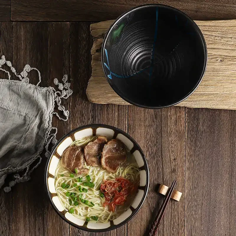 Large Soup Ceramic Ramen Rain-hat Shaped Bowl