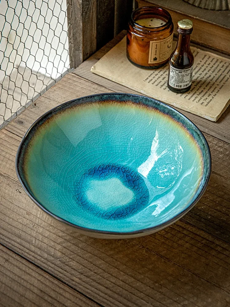 Retro Ice Crack 7-inch Ceramic Noddle Bowl