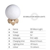 3D Moon Night Light 15cm