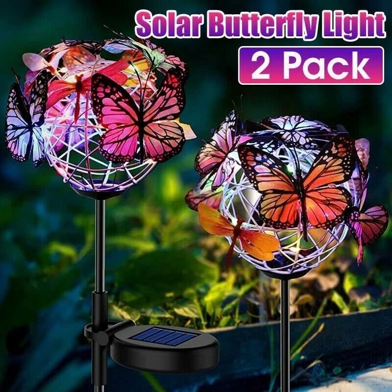 Solar LED Lights Outdoor Butterfly Ball Lamps