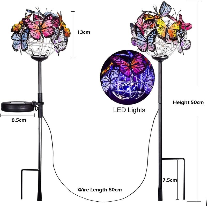 Solar LED Lights Outdoor Butterfly Ball Lamps