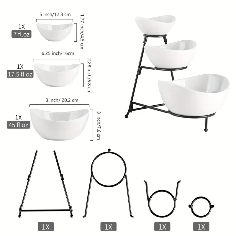 Elegant 3-Tier Ceramic Serving Stand Set