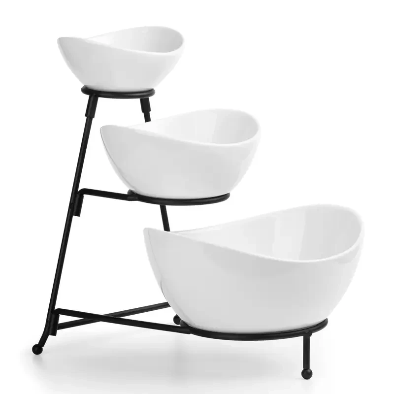 Elegant 3-Tier Ceramic Serving Stand Set