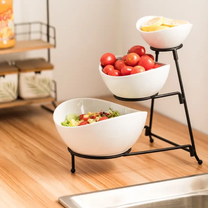 Elegant 3-Tier Ceramic Serving Stand Set