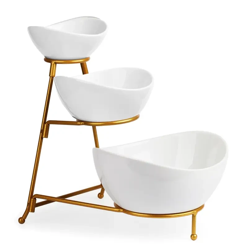 Elegant 3-Tier Ceramic Serving Stand Set