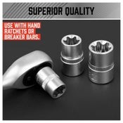 HORUSDY Torx Socket Set Female Start Bit Set