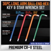 Long Arm Hex Key Allen Wrench Set