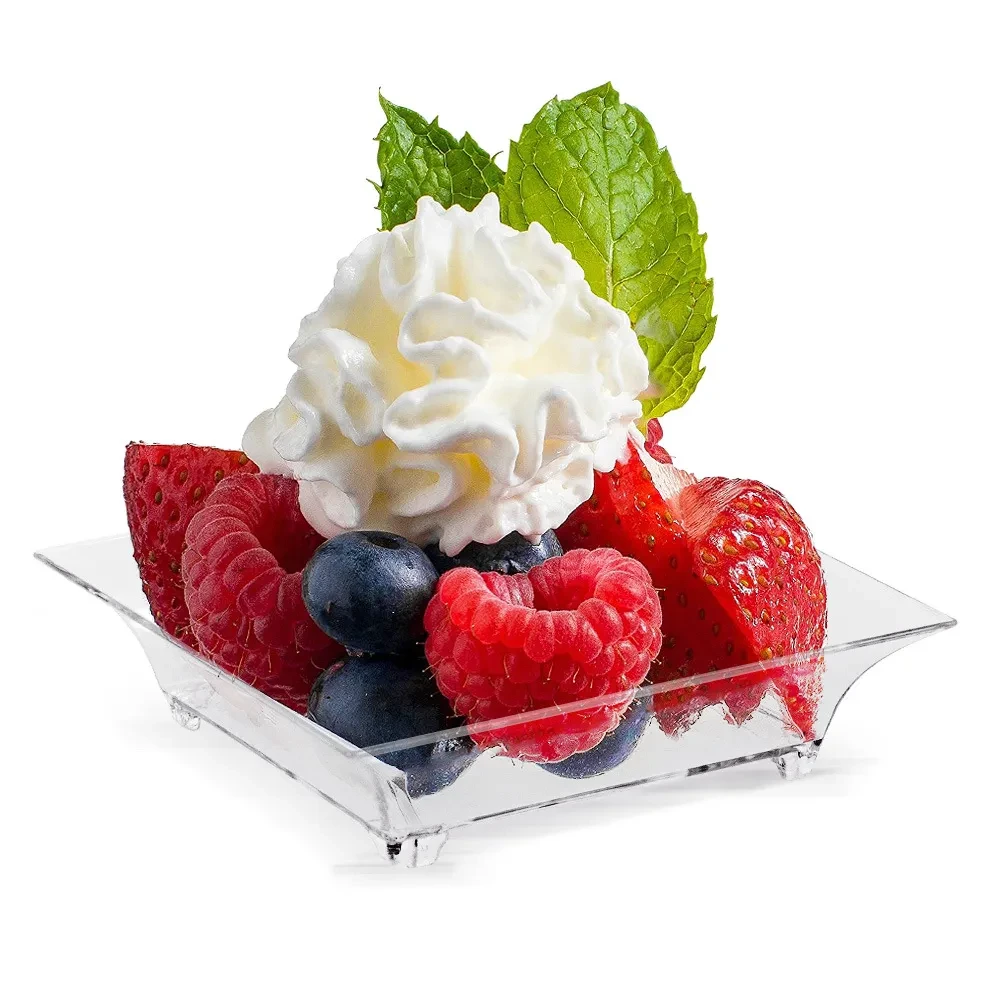 Disposable Transparent Plastic Square Sauce Dish