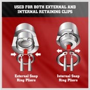 4pcs 7" Circlip Pliers Set Internal External Bent Straight Snap