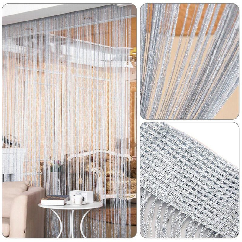 Door Curtain Divider Silver