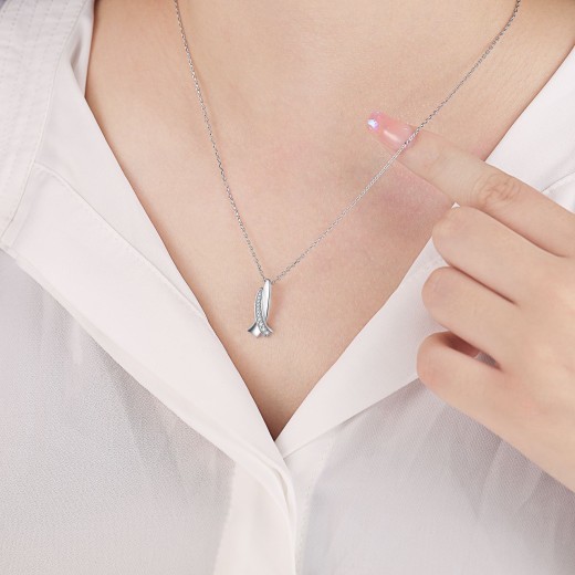 Bow Sterling Silver Necklace Simple Style European And American Style