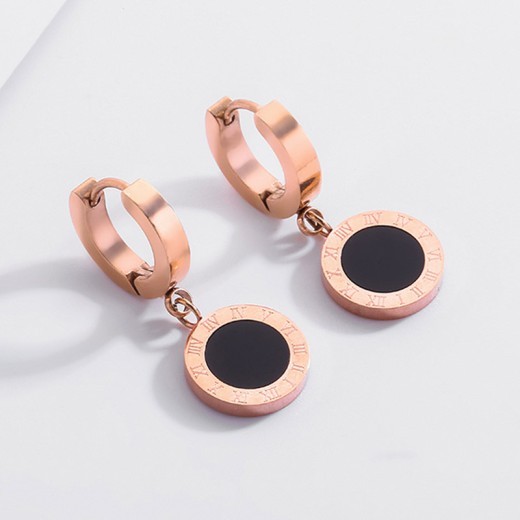 Creative Rose Gold Titanium Steel Earrings Jewelry