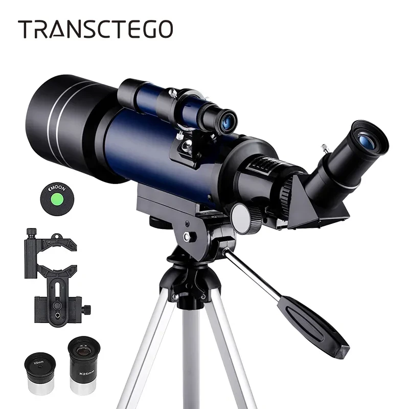 Astronomical Telescope 70mm Refractor Telescope Moon Watching for Kids Adults Astronomy Beginners 16X 67X Lens with Finder Scope