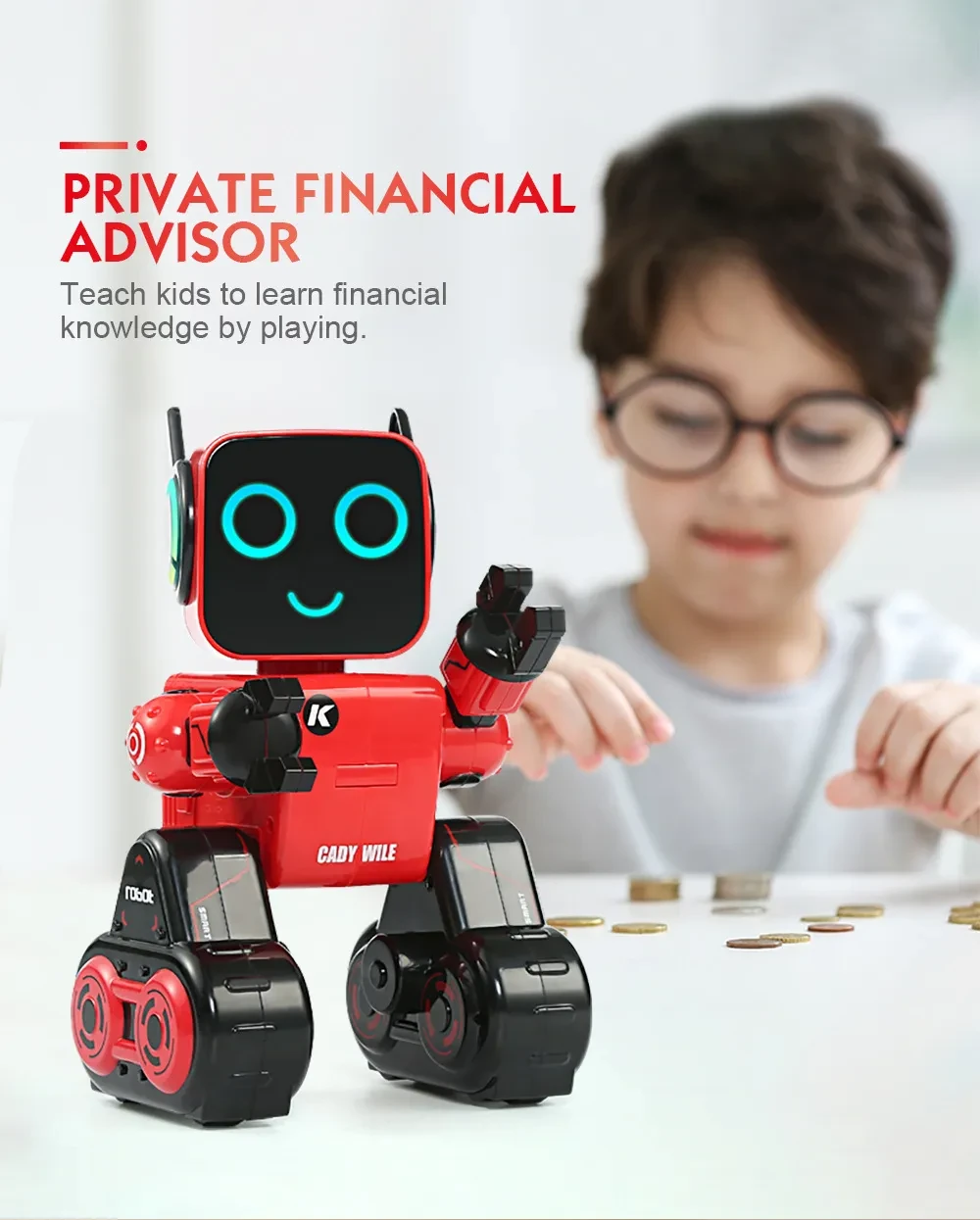 Red Intelligent Remote Control Robot