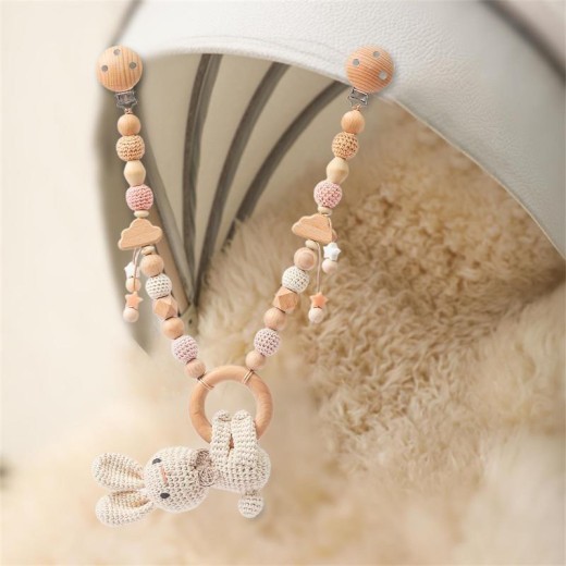 Baby Crib Hanging Bunny Music Car Doll Pendant Nibbling Toy