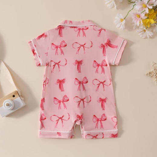 Printed Fashion Personalized Girls' Bow Jumpsuit