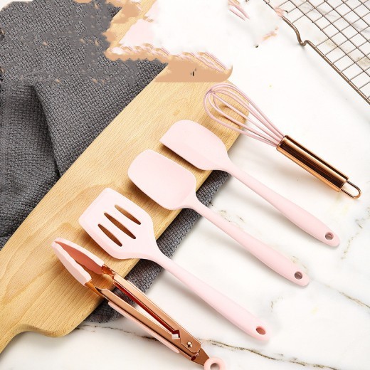Mini baking tool set with rose gold handle