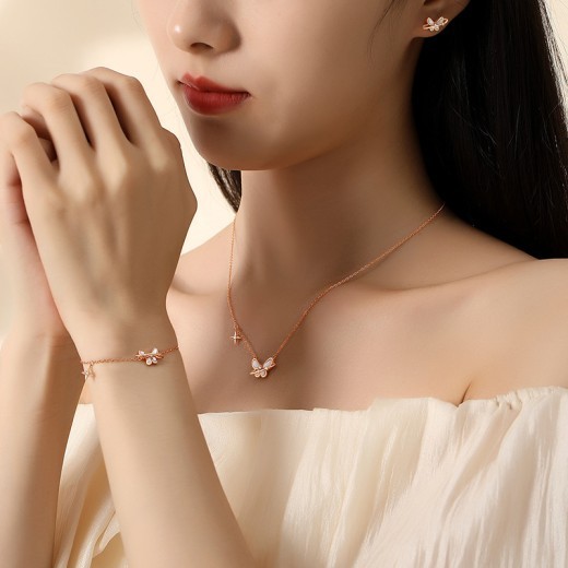 Sterling Silver Rose Gold Earrings Internet Celebrity