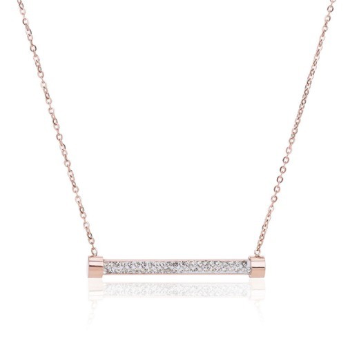 Diamond Word Necklace Fashion Simple Titanium Steel Rose Gold Plated