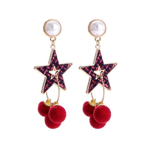 Spring And Summer New Rose Gold Five-pointed Star Earrings For Women