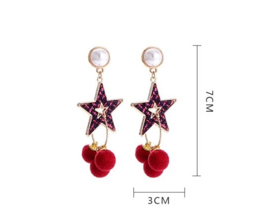 Spring And Summer New Rose Gold Five-pointed Star Earrings For Women