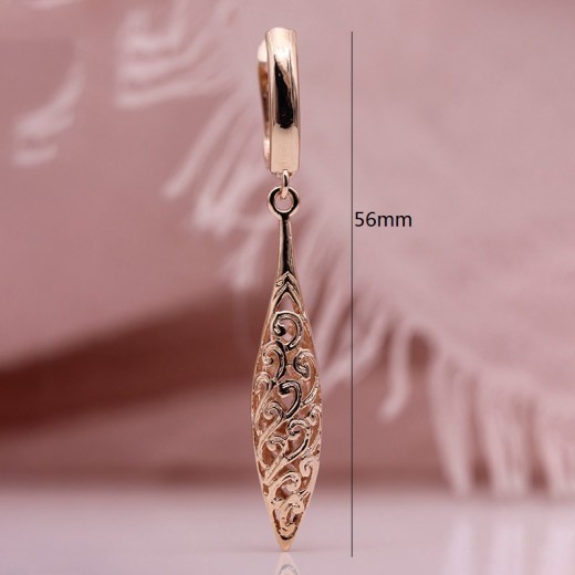 Fashion and Fashion Of Armour Wood Hollow Out Bullet Shaped Rose Gold Earrings