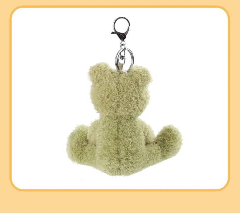 Frog Schoolbag Pendant Keychain Cute Plush Doll
