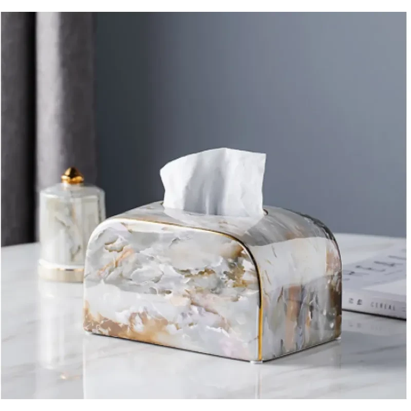 Light Luxury Marbled Paper Towel Decoration Coffee Table Dining Table Napkin Box Home Living Room