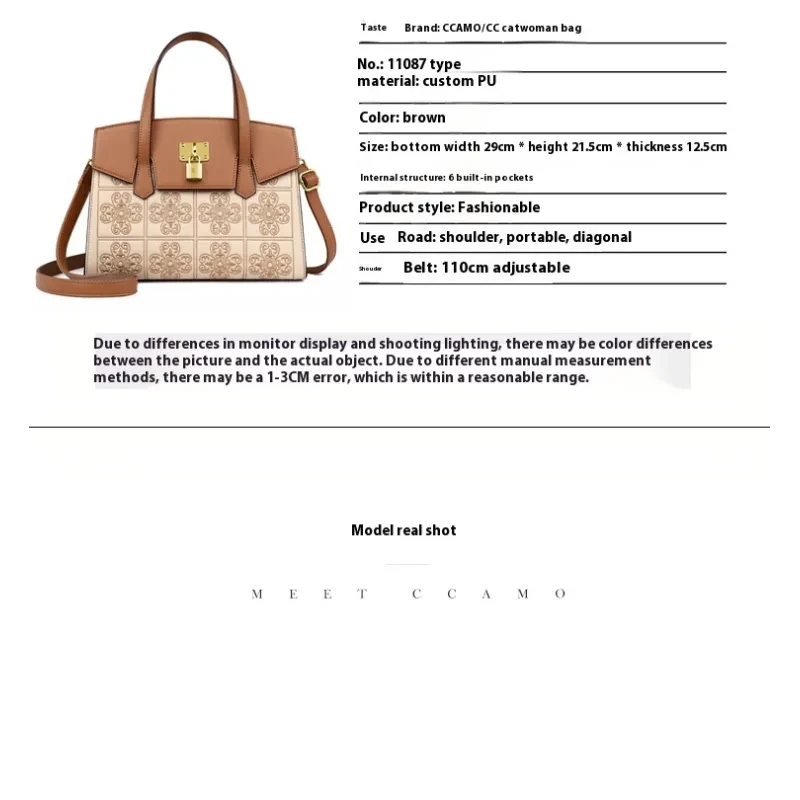 Embroidered Bag Large Capacity High-grade Light Luxury One-shoulder Portable